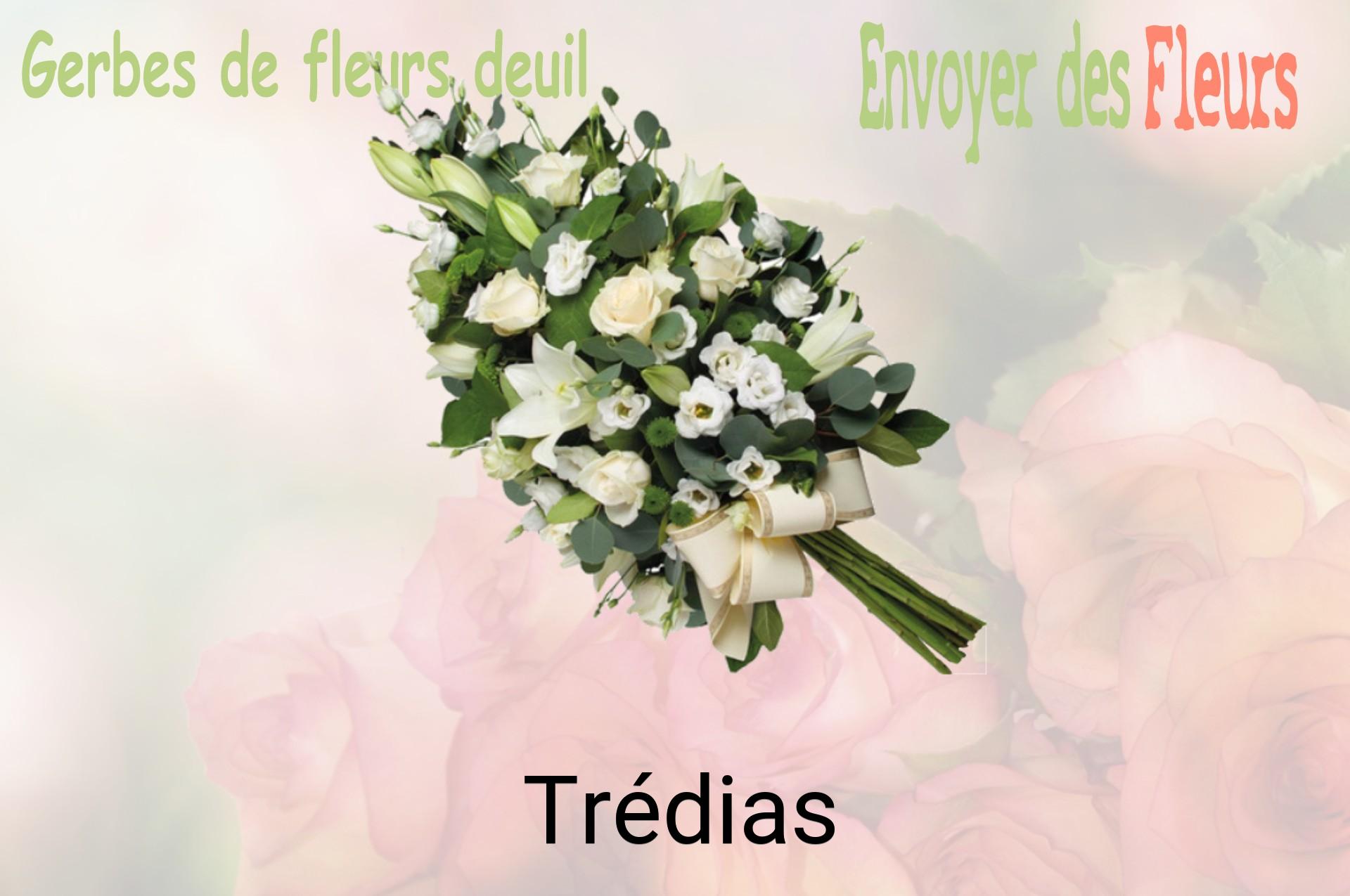 Gerbe de fleurs de deuil livrée à Trédias